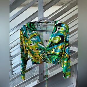 Zara Groove Print Top